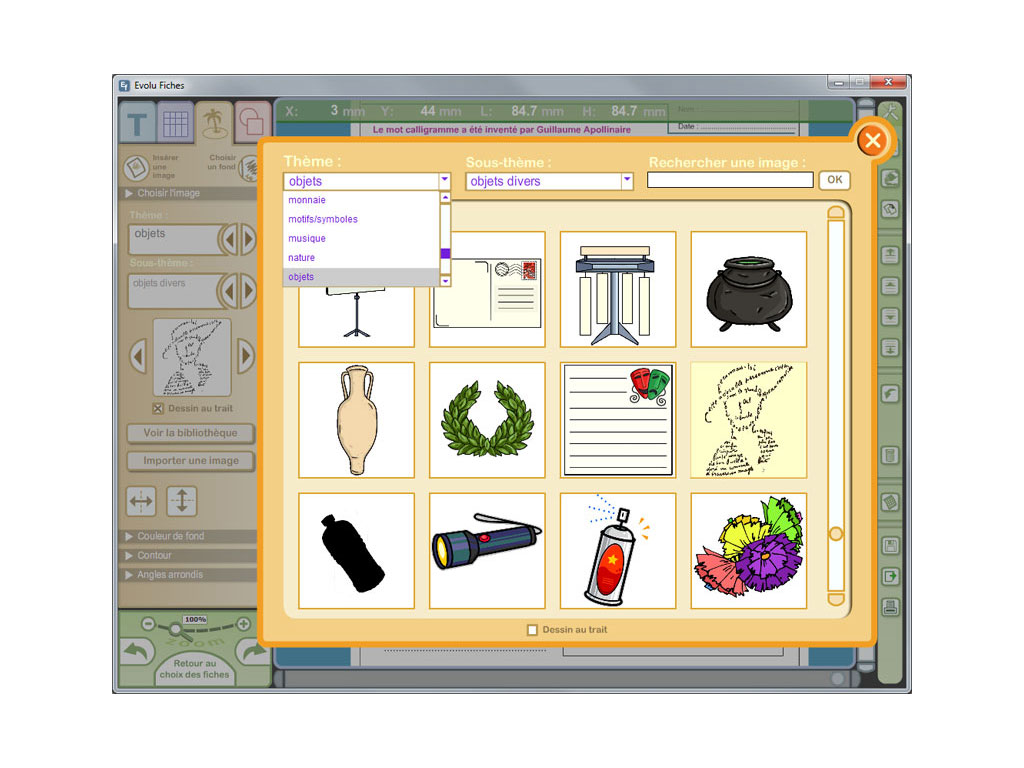 Logiciel Evolu Fiches - Expression écrite (Cycle 3 / SEGPA)