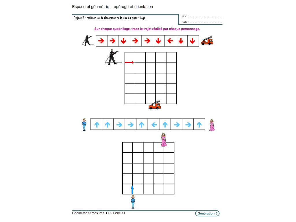 Fiche exercice géométrie CP