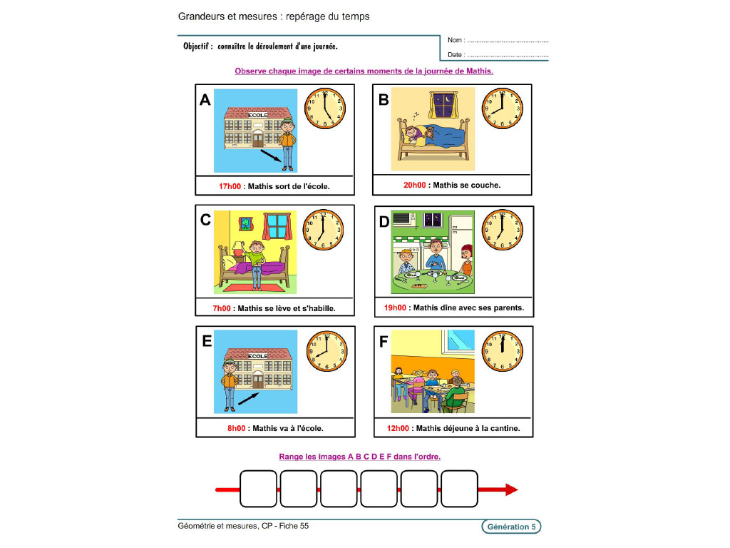 Fiche exercice grandeurs et mesures CP