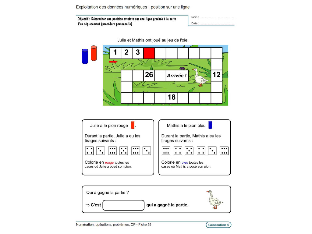 Fiche exercice données numériques CP