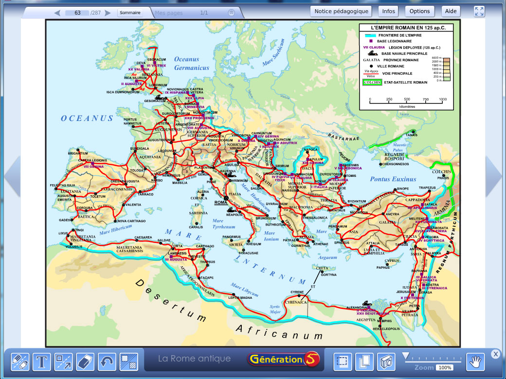 Carte de l'empire romain - La Rome Antique