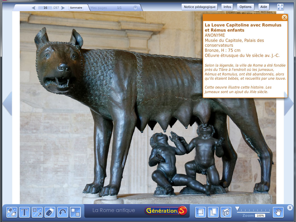 Sculpture de la louve Capitoline avec Romulus et Rémus