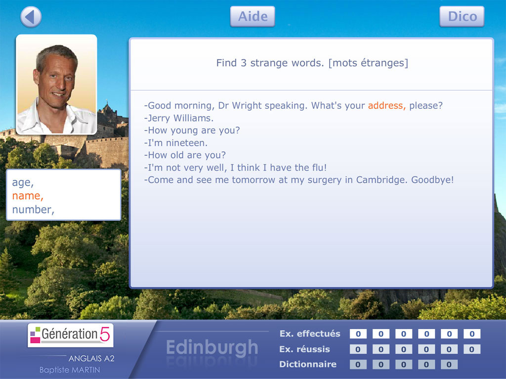 Exercice vocabulaire anglais