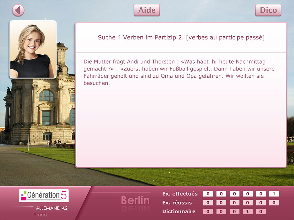 Exercice conjugaison Allemand A2