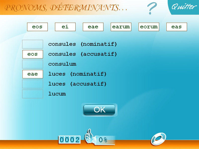Exercice de grammaire latin