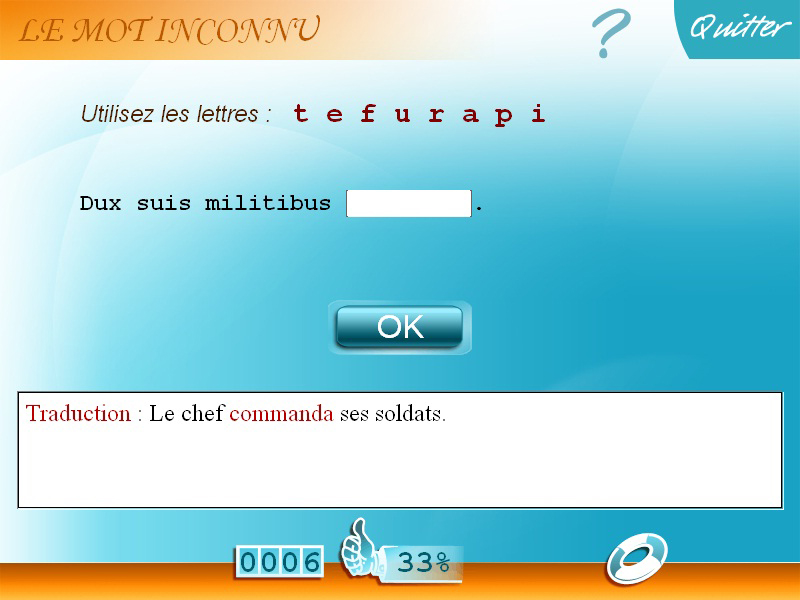 Exercice de vocabulaire latin
