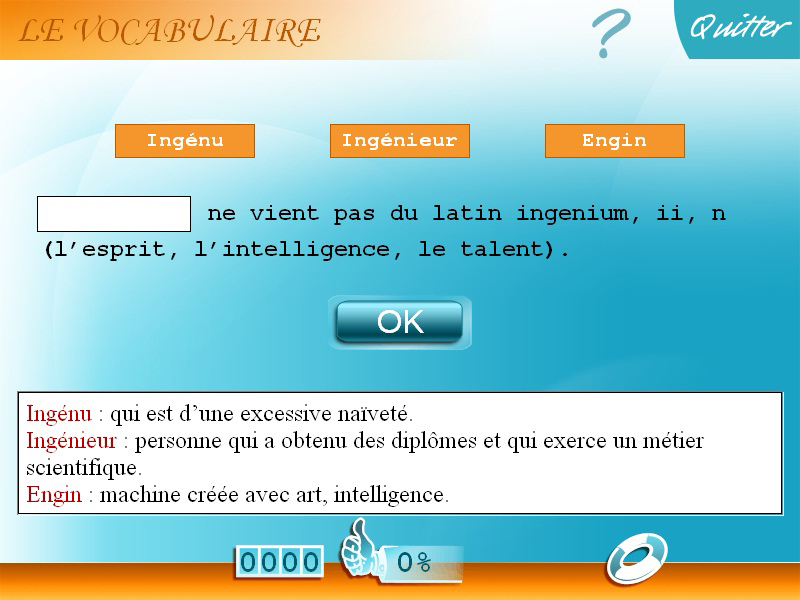 Exercice de vocabulaire latin