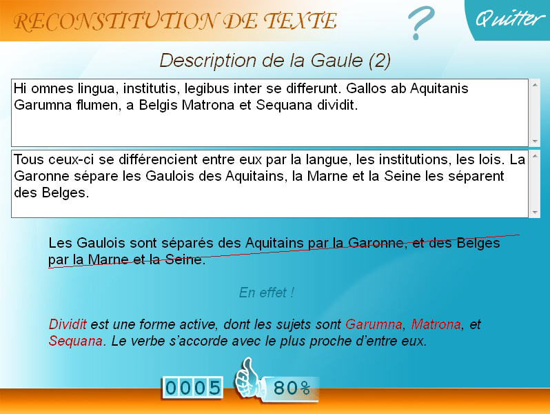 Exercice phrase latin