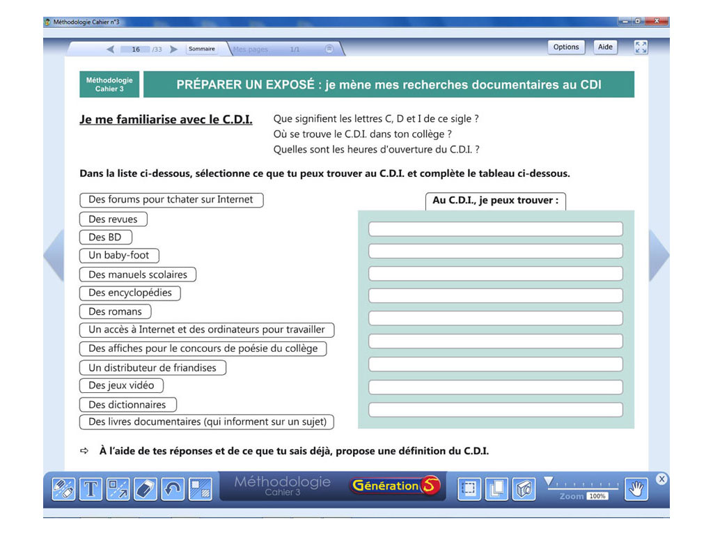 Méthodologie interactive en 6e-5e - préparer un exposé