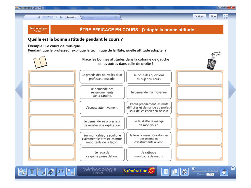 Méthodologie interactive en 6e-5e - être efficace en cours
