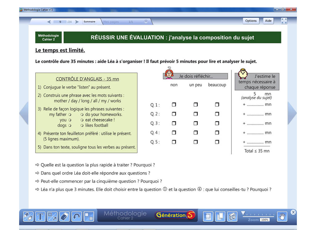 Méthodologie interactive en 6e-5e - réussir une évaluation