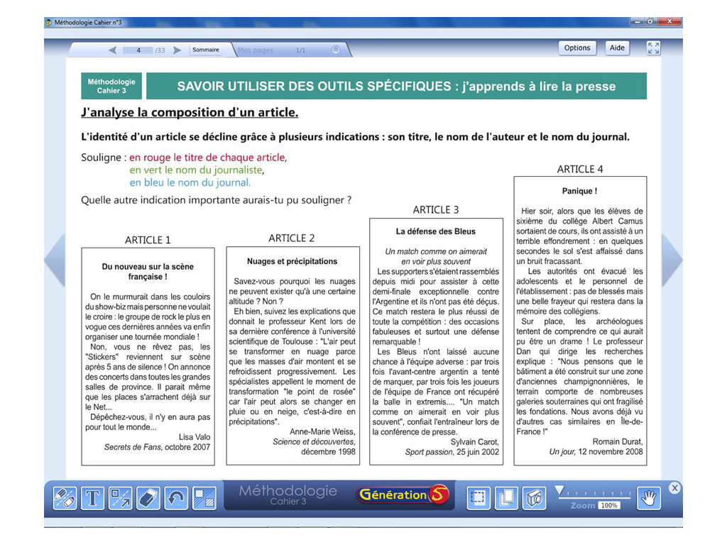 Méthodologie interactive en 6e-5e - lire la presse