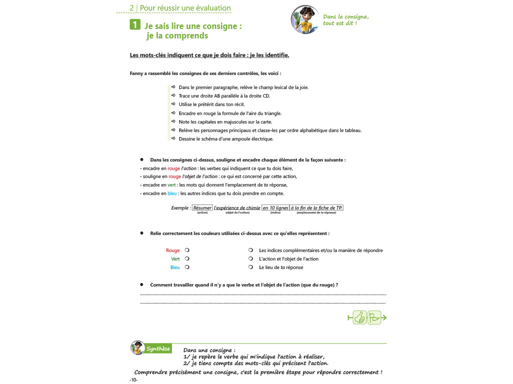 Activité - lire une consigne 6e-5e