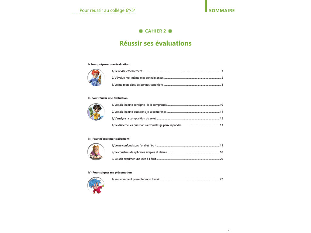 Méthodologie - Cahier : Réussir ses évaluations 6e - 5e