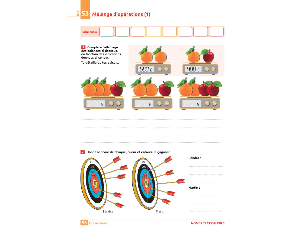 Mélange d'opérations - iParcours maths CE2