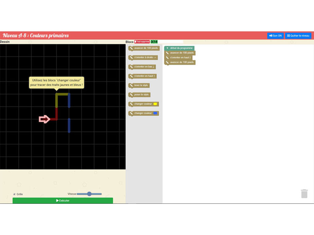 Initiation à l'algorithmique et programmation - logiciel Algoblocs +
