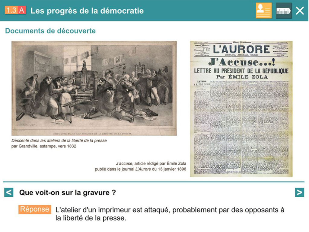 Logiciel - exercice interactif Explorer l'histoire CM2