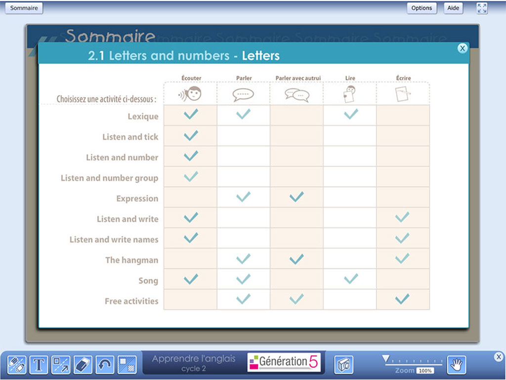 Logiciel Apprendre l'anglais Cycle 2 (Ressources TBI-Vidéoprojection)