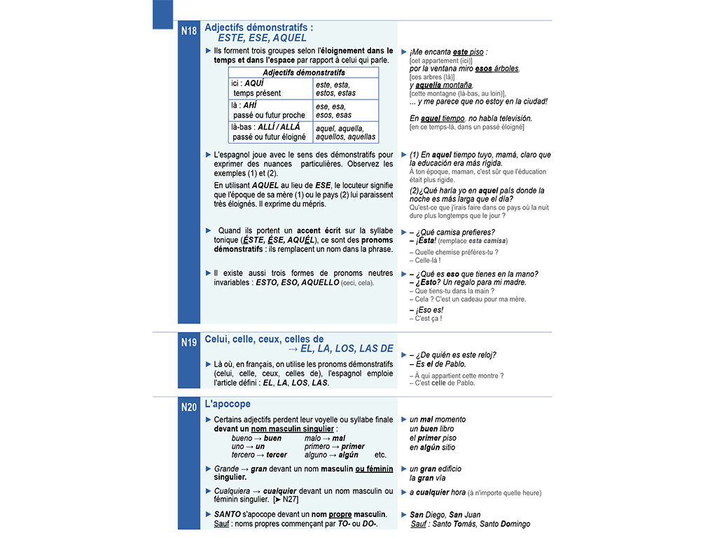 Mémo Espagnol B1-B2 Groupe nominal