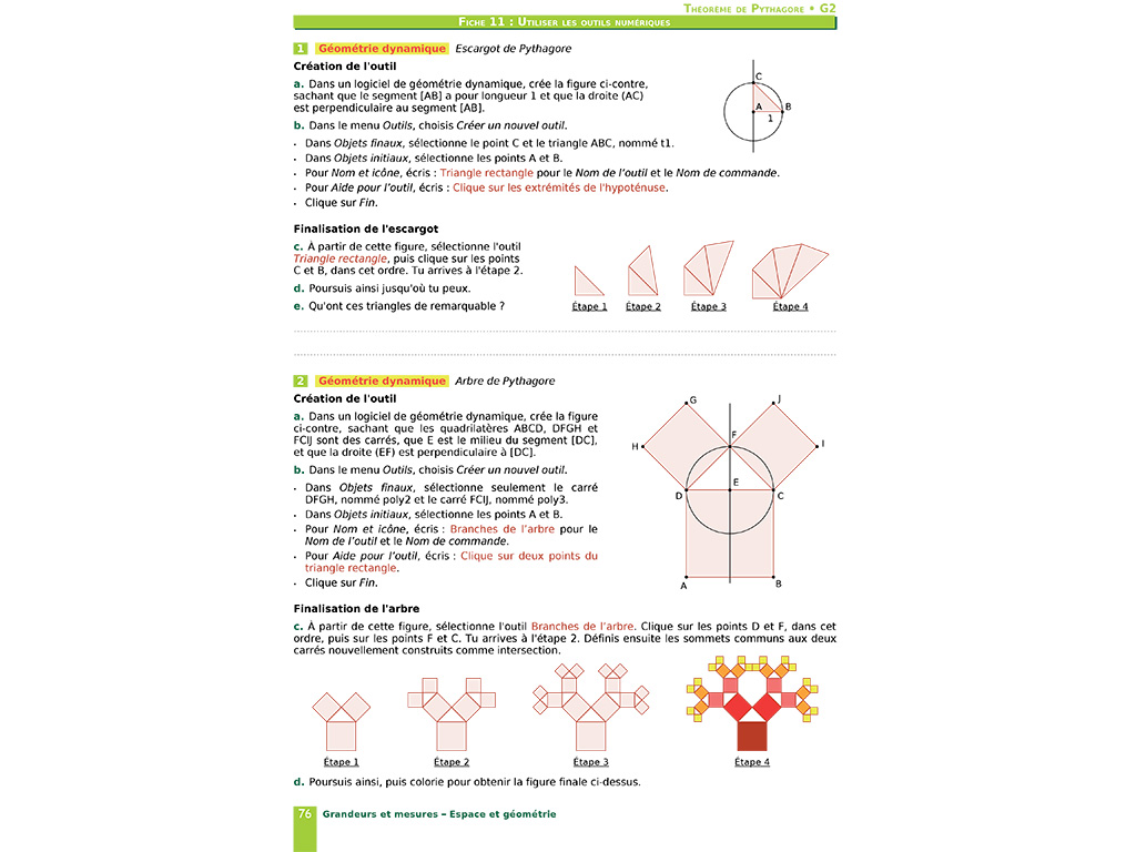 Utiliser les outils numériques en géométrie - cahier iParcours maths 4e