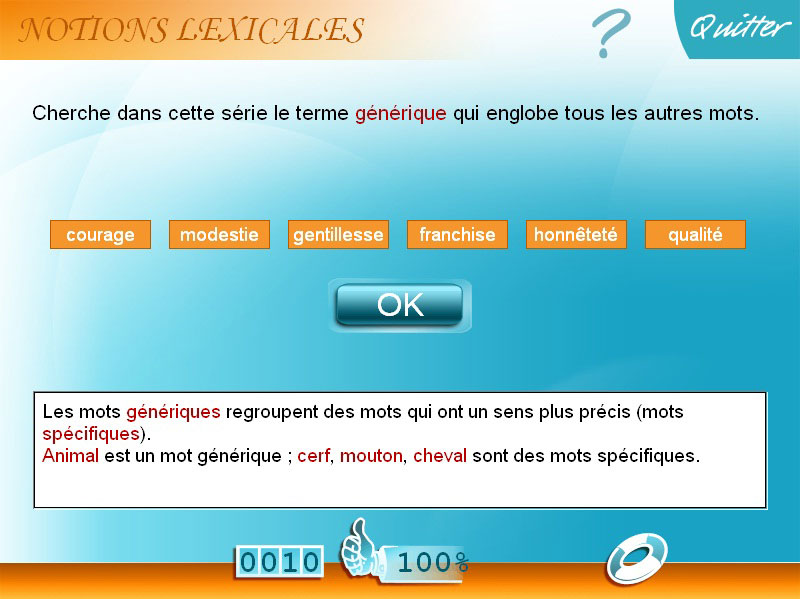Logiciel exercice Français 5e