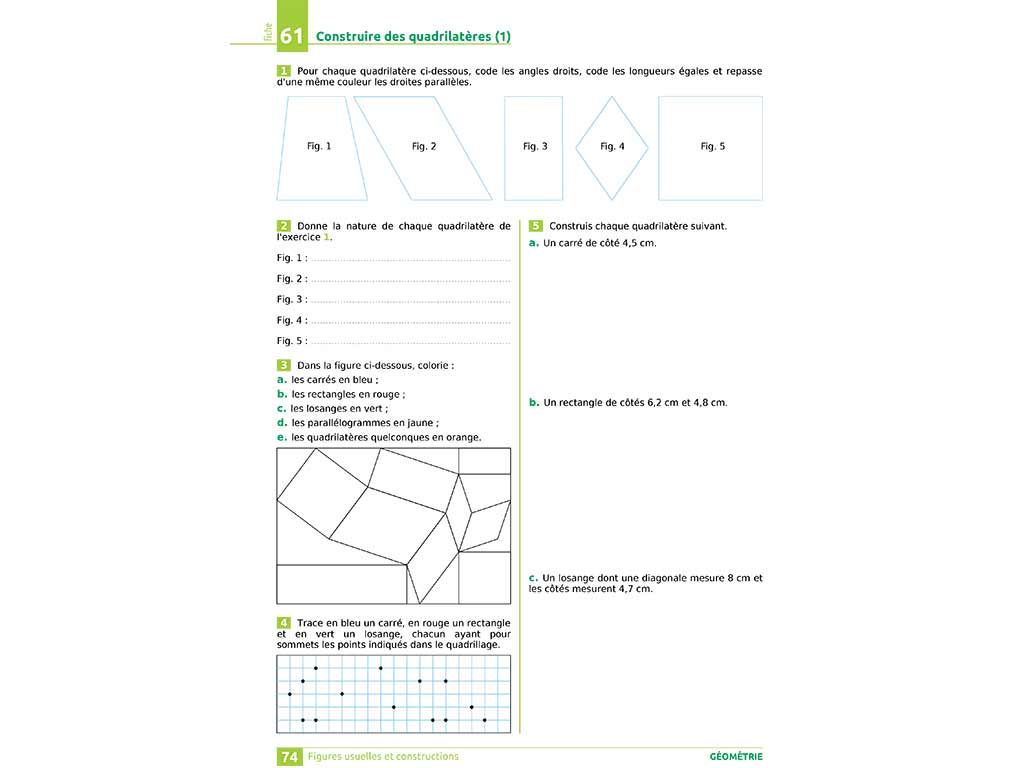 Construire des quadrilatères - iParcours maths