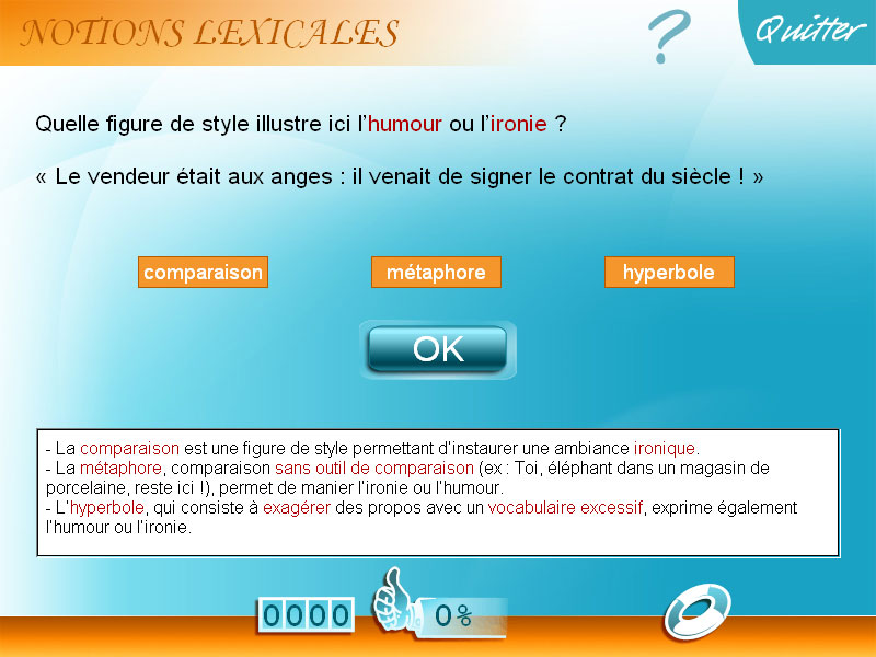 Logiciel exercice Français 4e