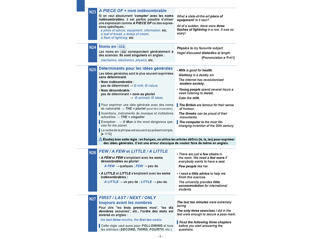 Mémo Anglais B2-C1 - groupe nominal