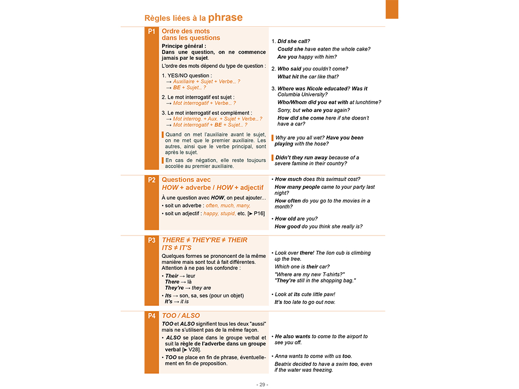 Constrution de la phrase - Mémo Anglais B2-C1