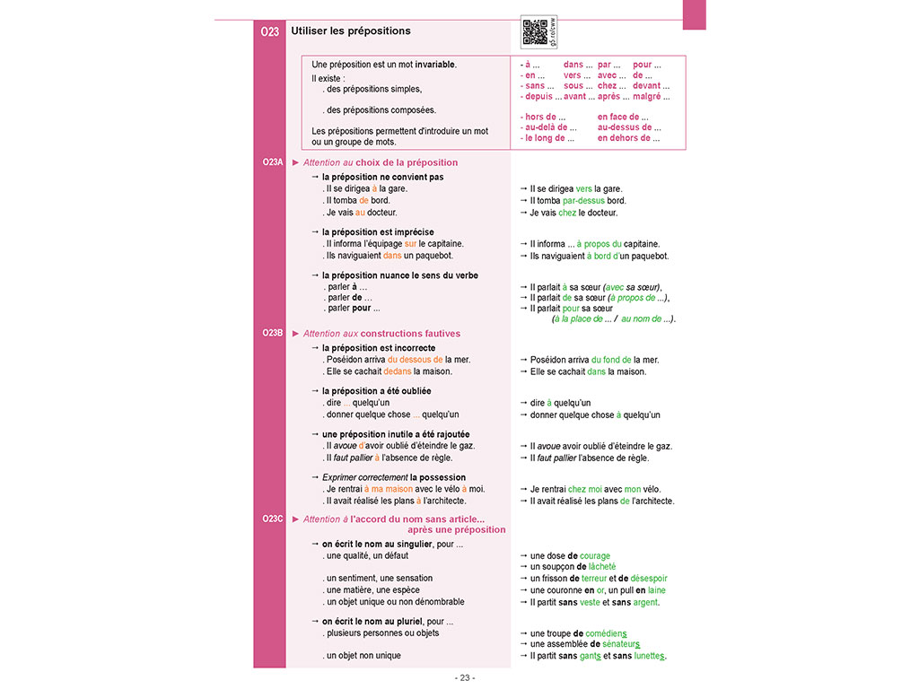 Les prépositions - Mémo français Orthographe - Conjugaison - Grammaire