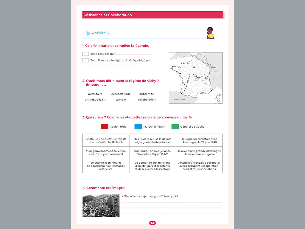Activité Histoire CM2 - Résistance et collaboration