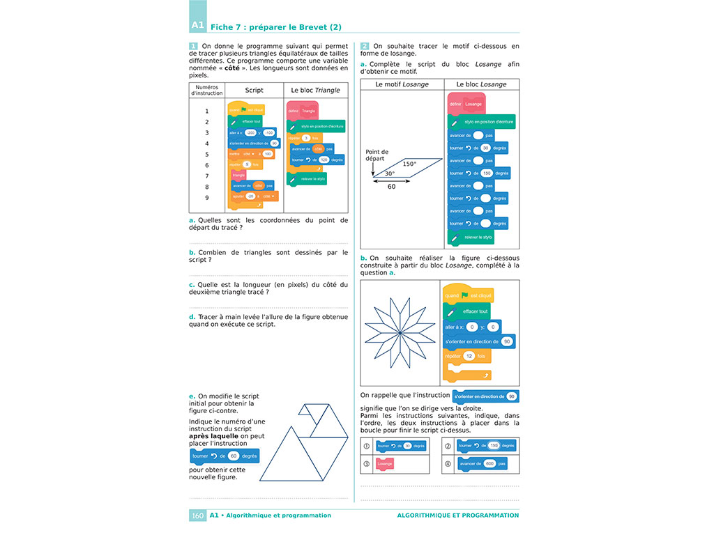 Scratch - Cahier manuel iParcours Maths 4e