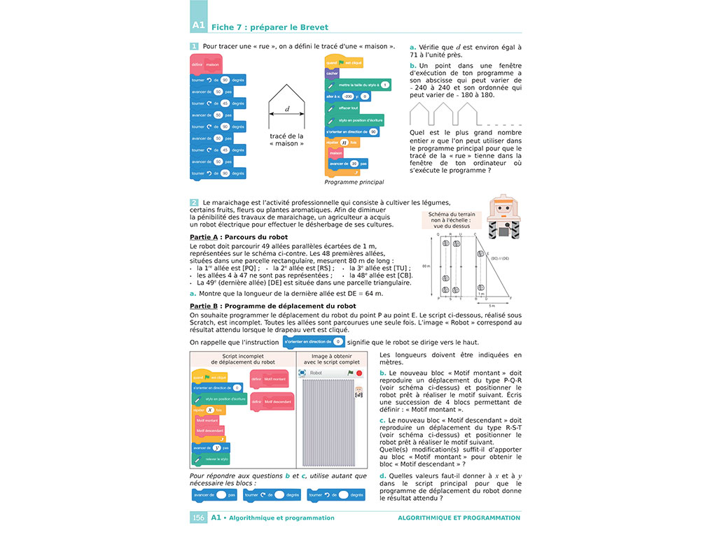 Exercices Scratch - Cahier exercices iParcours 3e avec cours