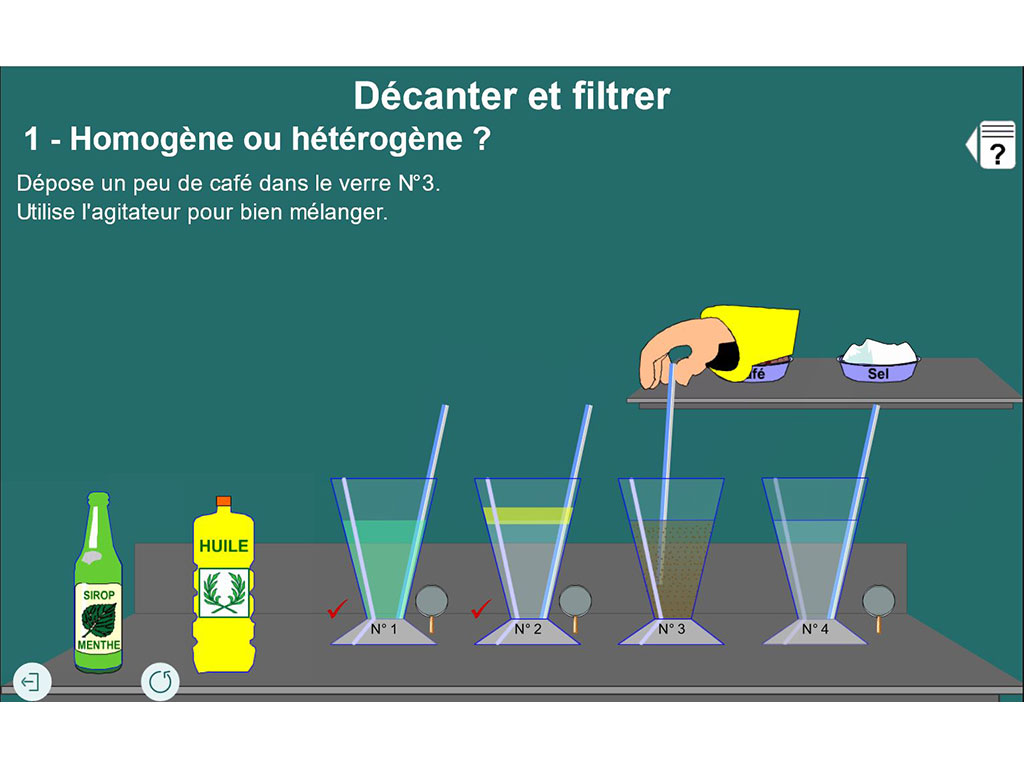 Activité de chimie collège - décantation
