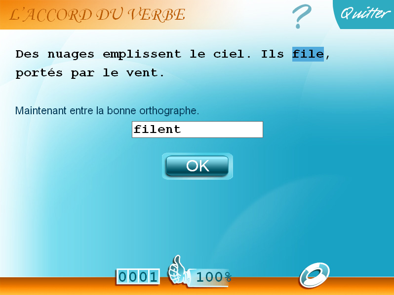 Exercice accord du verbe CE1