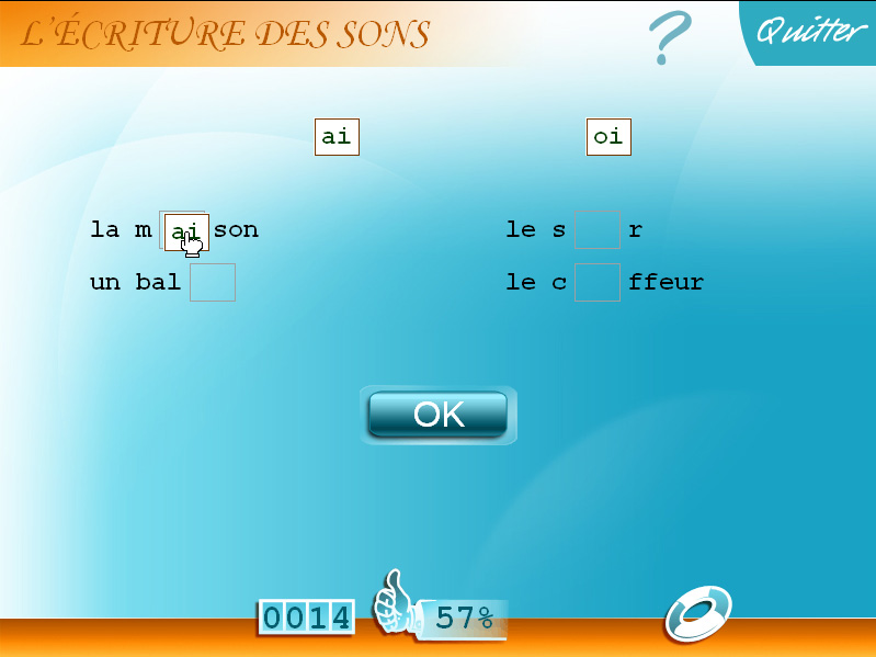 Exercice d'écriture des sons CE1