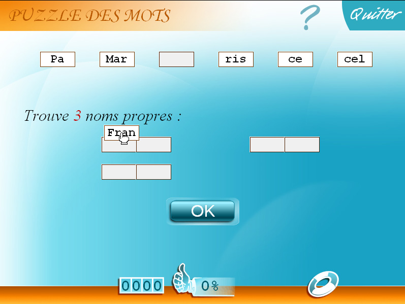 Jeu ludique de Français CE1