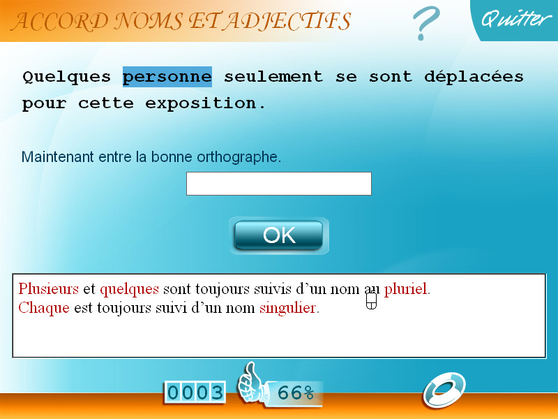 Accords des noms et adjectifs CM1