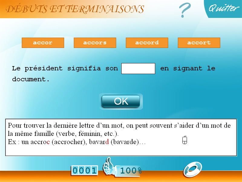 Exercices de français CM1