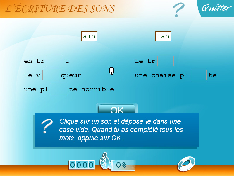 Exercice d'écriture des sons CM1