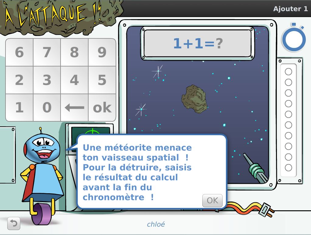 Exercice Calcul Mental CP-CE1 - jeu à l'attaque