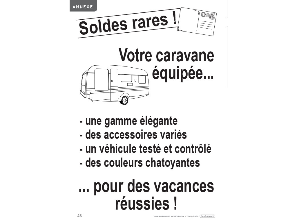 Annexe du dossier pédagogique Grammaire-Conjugaison CM1-CM2