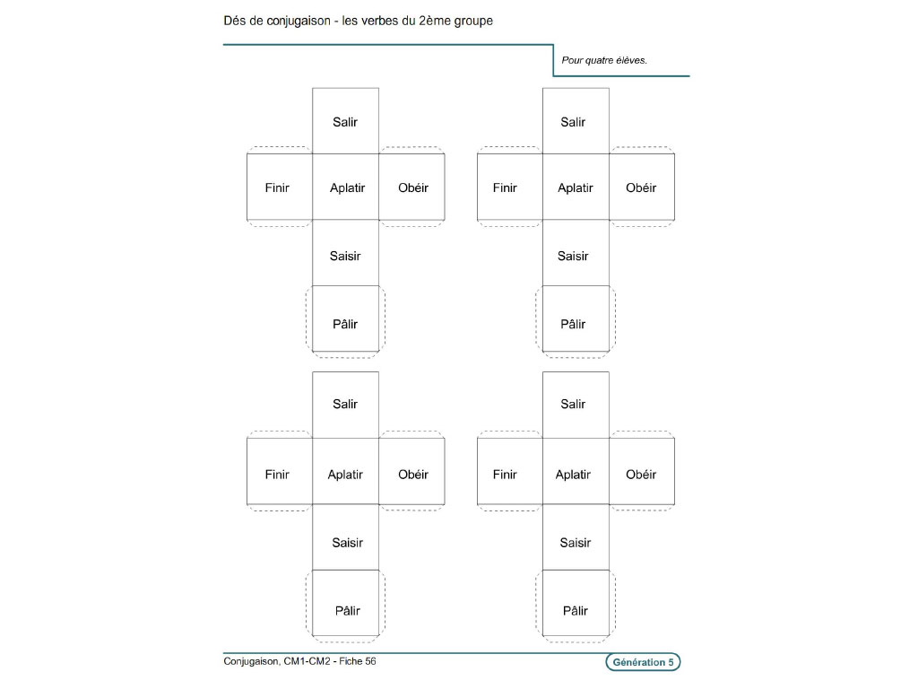 Fiche exercice conjugaison CM1-CM2