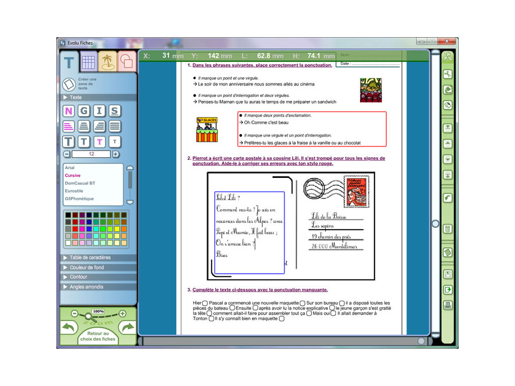 Exercice logiciel grammaire CE1-CE2